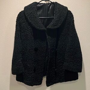 Cozy Black Teddy Jacket with Shawl Collar